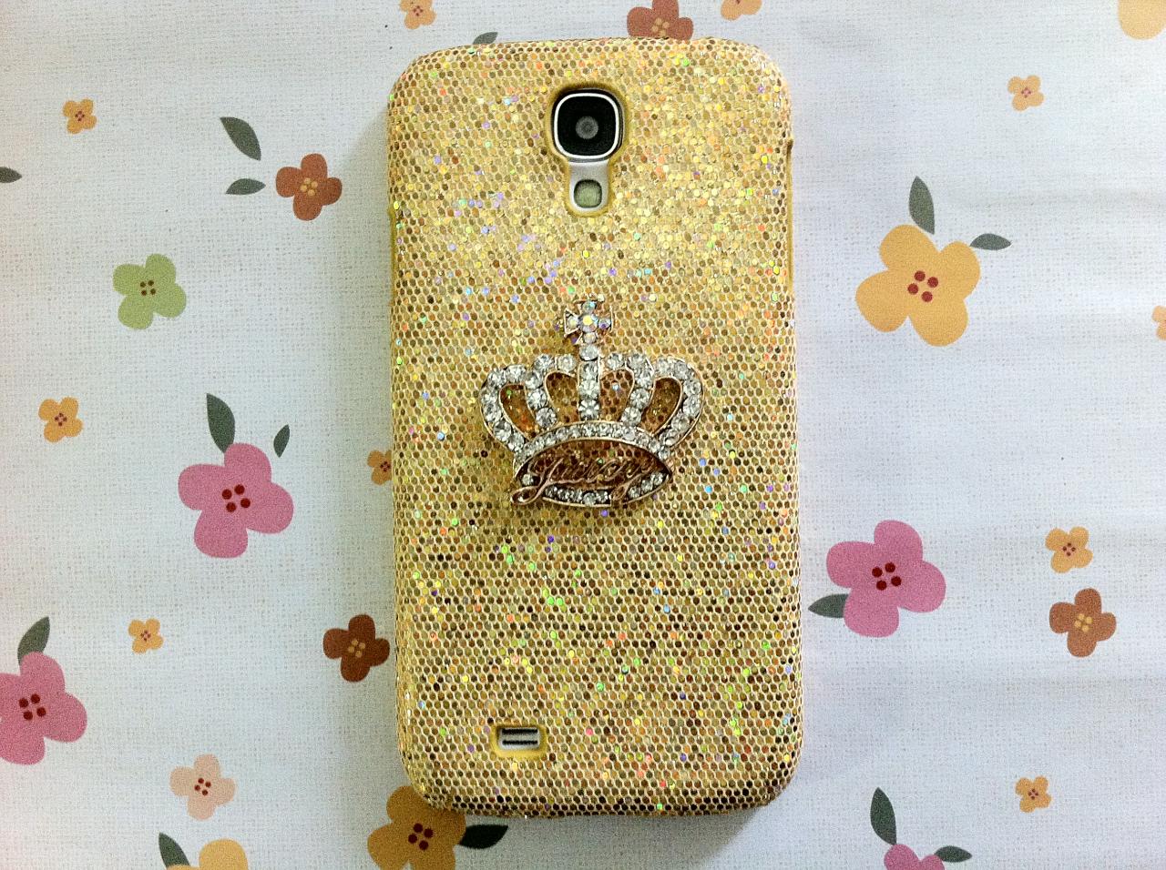 Chic Luxury Bling Crystal Silver Crown Sparkle Samsung Galaxy S4 I9500 Case